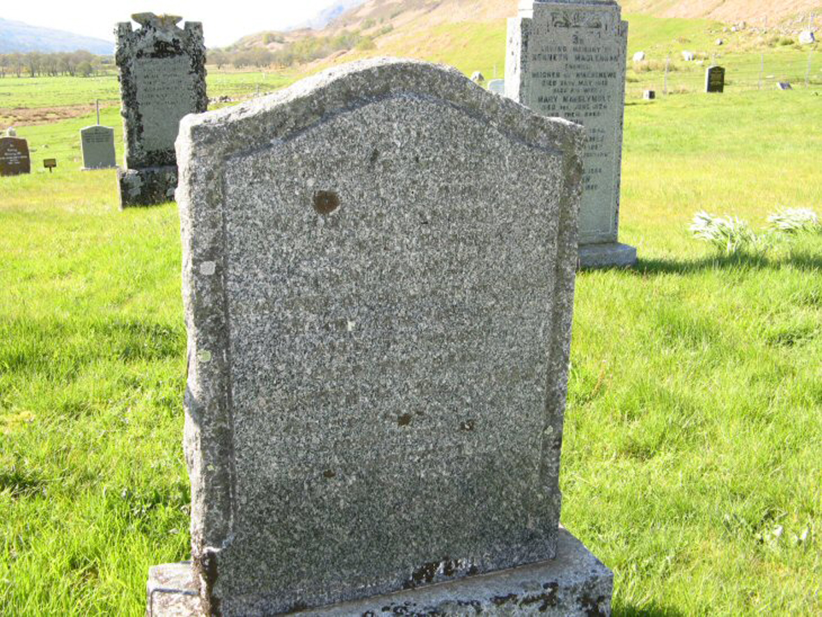 Photo of headstones/Kenneth R MacLennan died 1963 MI Kinlochewe New